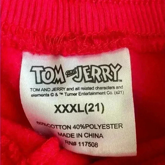 Tom & Jerry Red Classic Fit Sweatpants Size 3X - Picture 8 of 8